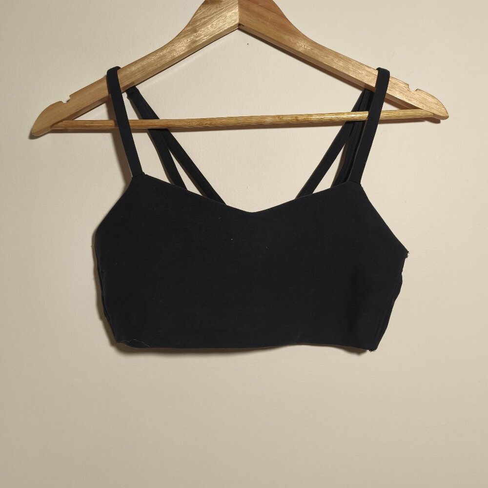 All In Motion Like A Cloud Bra sz M Black Lounge Athleisure Pilates Yoga